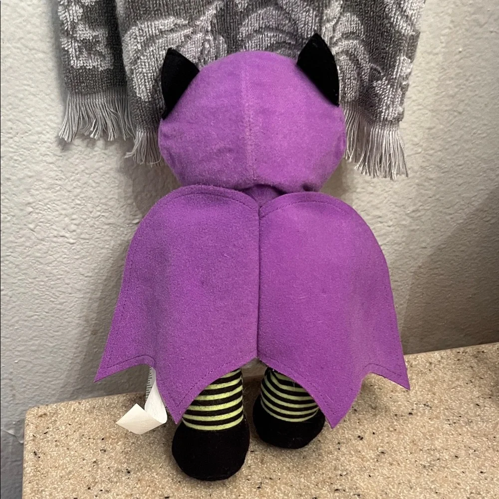 Adorable Halloween Bat Plush Toy with Striped Legs